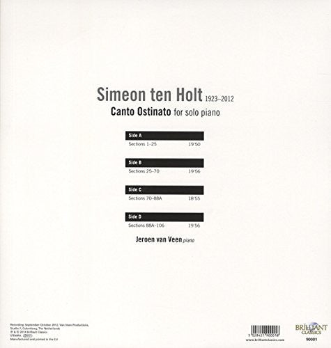 Ten Holt / Veen: Ten Holt: Canto Ostinato for Solo Piano