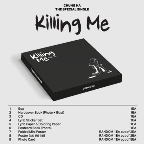 Chungha: Killing Me (incl. 98pg Hardcover Book, Lyric Sheet, Lyric Paper & Coloring Paper, 40pg Postcard Book, Folded Mini-Poster + Photocard)