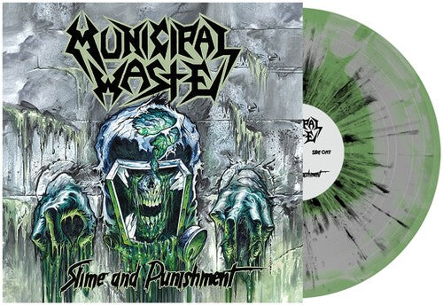 Municipal Waste: Slime and Punishment - Gray & Mint Swirl W/ Black Splatter