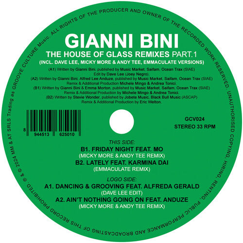 Bini, Gianni: The House Of Glass Remixes Part 1